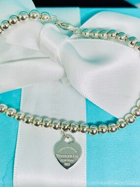 Tiffany & Co Return to Tiffany® Heart Tag Bead Bracelet silver 925 box & pouch